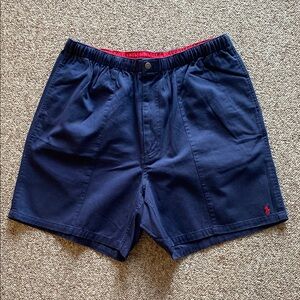 Polo Ralph Lauren Men’s XXL Navy Blue Cotton Shorts Elastic Waist Red Pony Logo